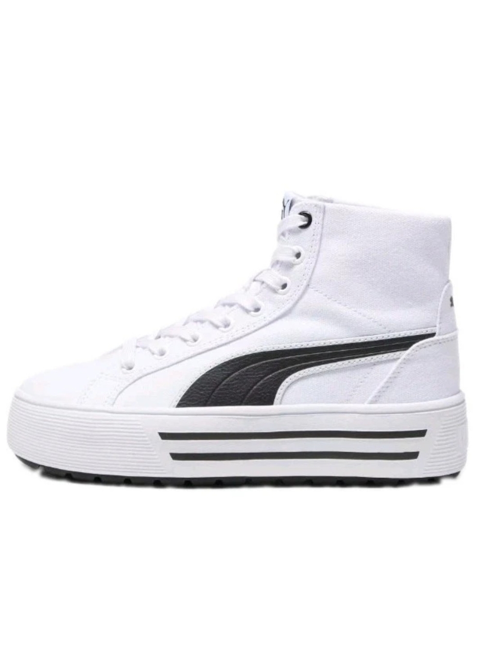 PUMA Shoes Kaia 2.0 Women's 6.5 Mid Top Canvas Shoes Sneakers White Black NWOT